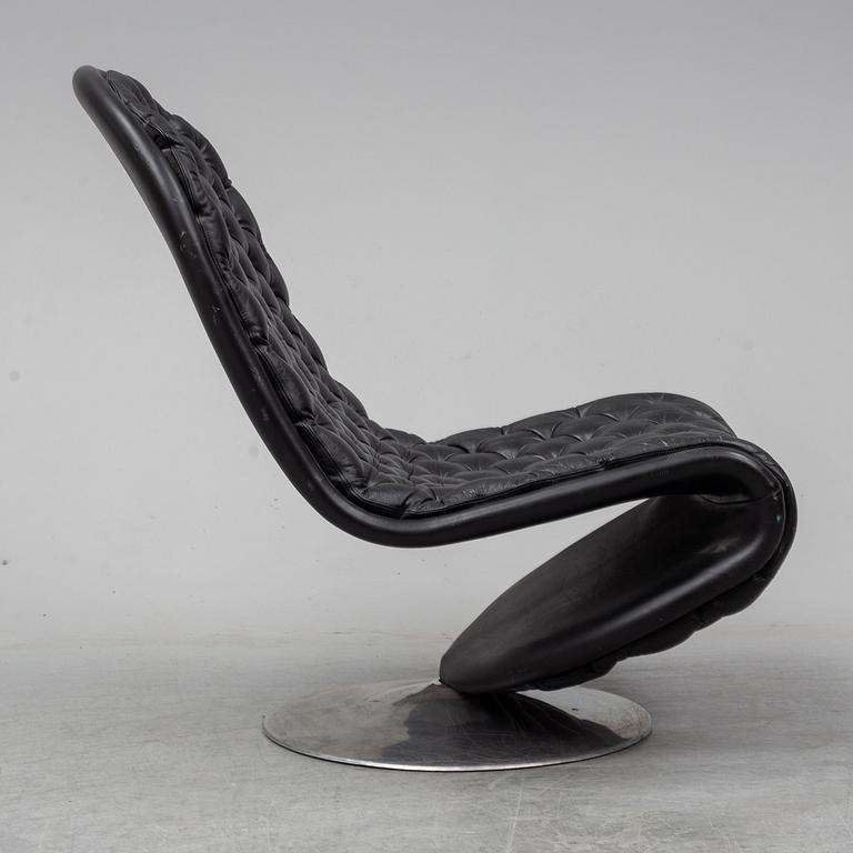 VERNER PANTON, a leather covered easy chair, 1970's.