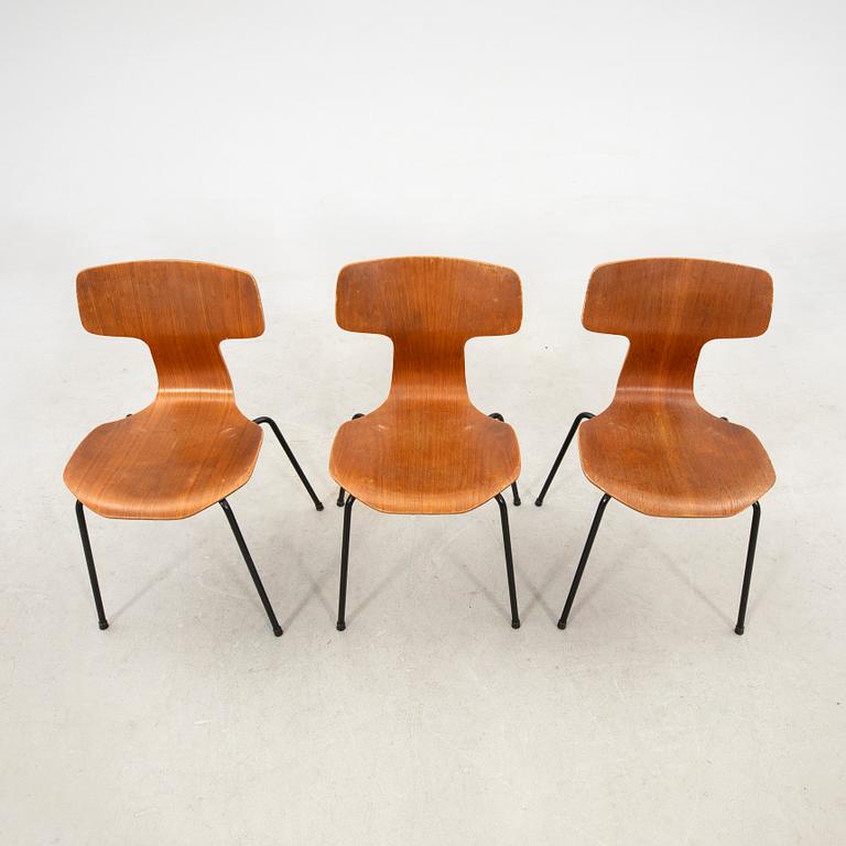 Arne Jacobsen, stolar 6 st "T-stolen" modell 3103 Fritz Hansen 1968.