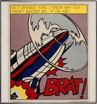 ROY LICHTENSTEIN, efter, färgserigrafi, triptyk, edition av Stedelijk Museum Amsterdam, 1960-talets andra hälft.