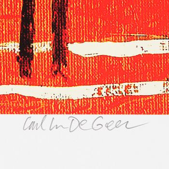 Carl Johan De Geer, lithograph in colours, signed 3/30.