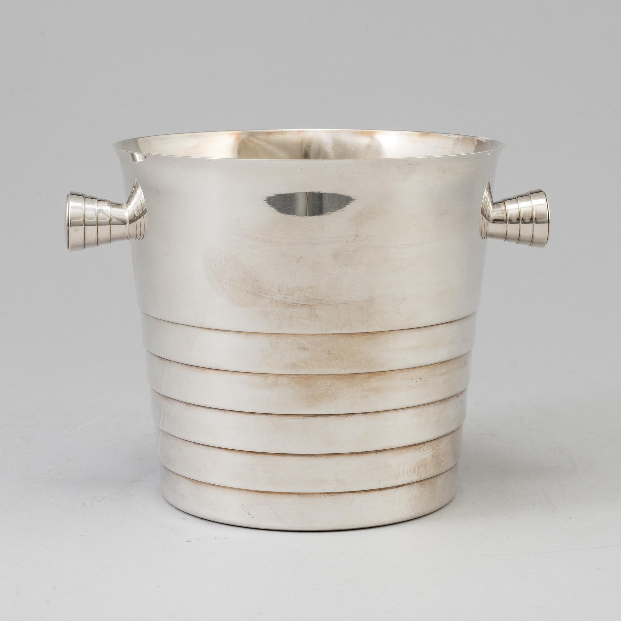 A silver plate wine cooler from Christofle.