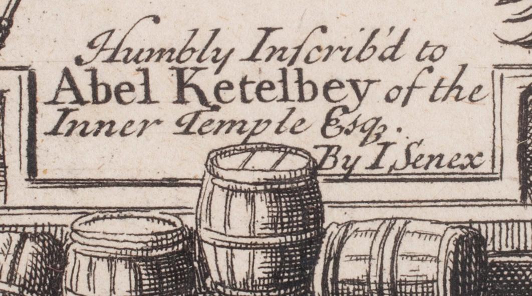 KARTA, kopparstick, handkolorerad, Johan Senex, 1700-tal.