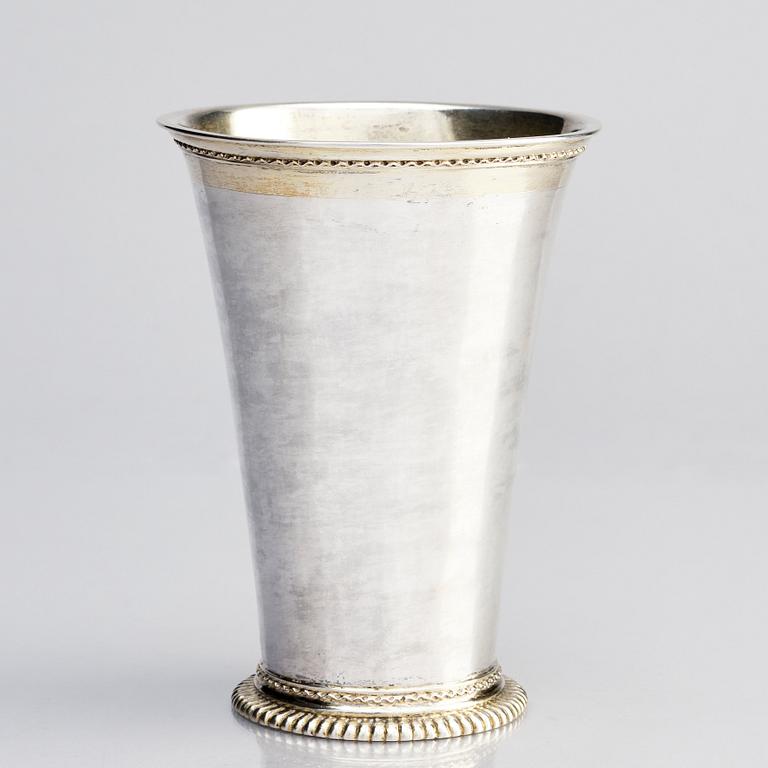 A Swedish early 18th century parcel-gilt silver beaker, mark of Arnold von der Hagen, Norrköping (active 1695-1740).