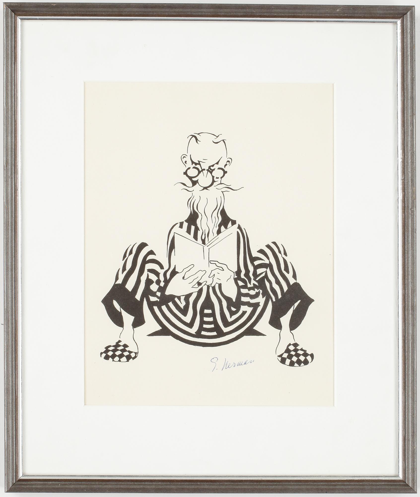 EINAR NERMAN, tryck, signerad.