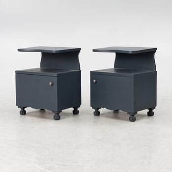 Nightstands, a pair, circa the mid-20th century.