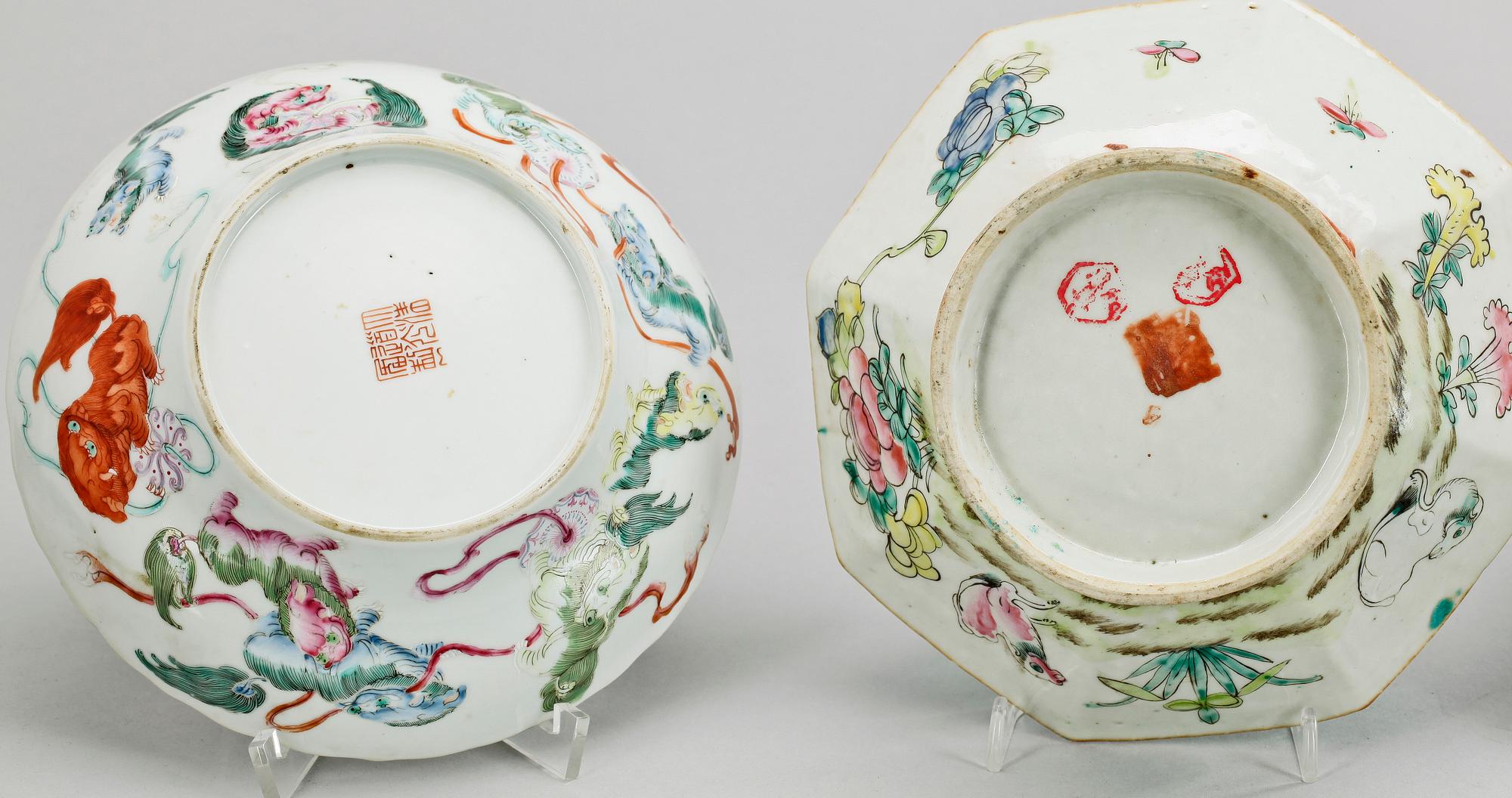 SKÅLAR, 3 st, porslin, Kina, 1800-tal.
