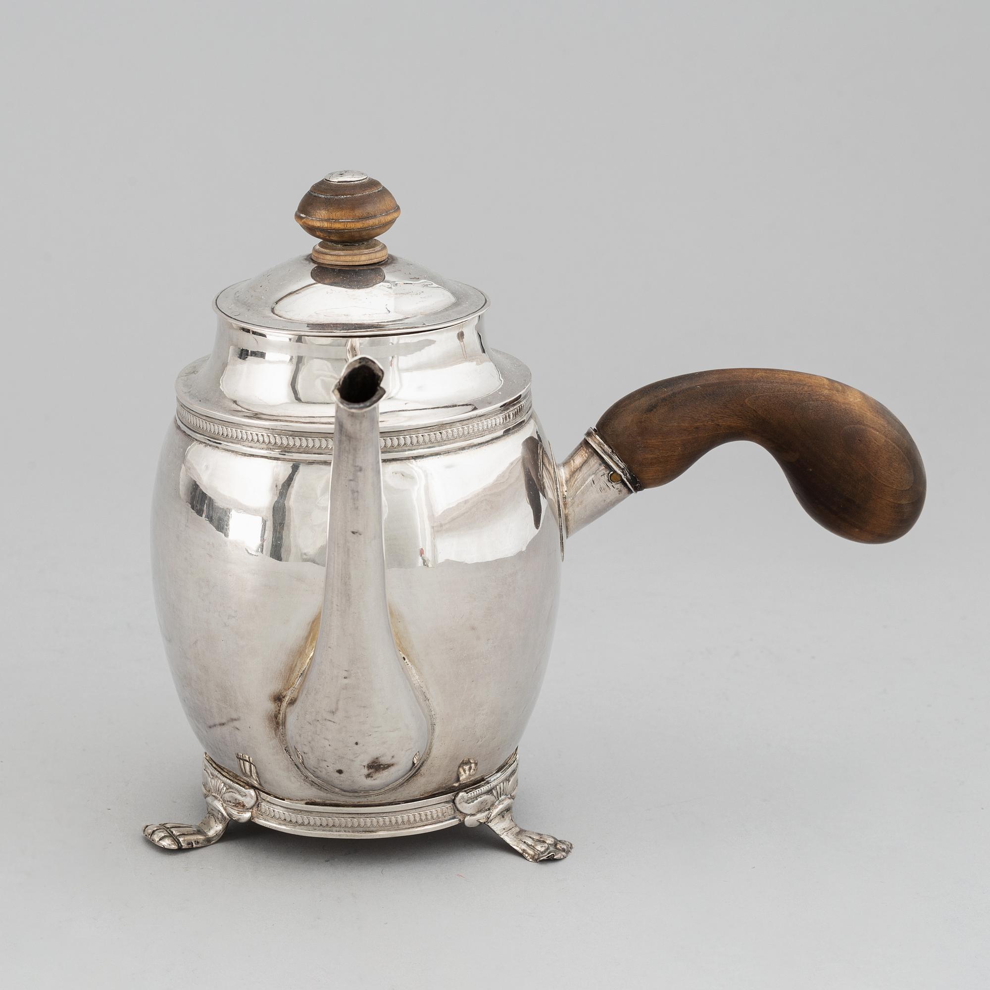 A swedish silver coffee-pot, mark of Carl Gustaf Hjulström, Köping 1838.