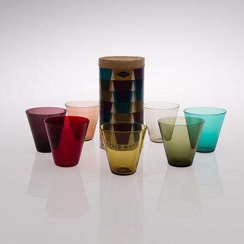 KAJ FRANCK, GLASS, 7 pcs, "Kartio" 2744, in Toive packaging, Kaj Franck, Notsjö, Finland's middle of the 20th century.