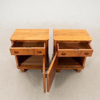 Bedside tables, a pair, Art Deco, first half of the 20th century.