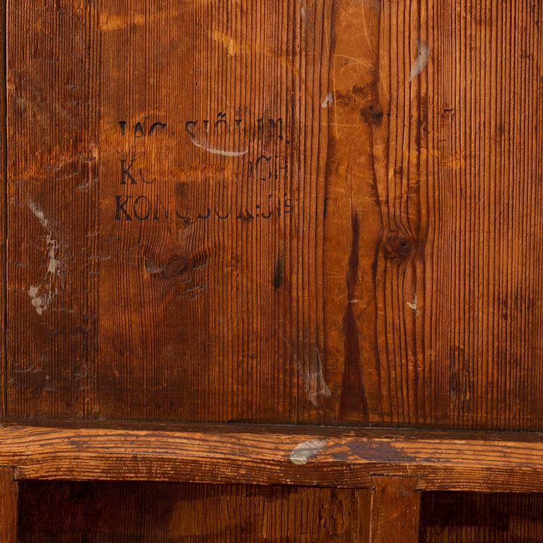 An alder and birch tilt-top table by Jacob Sjölin (Master 1767-1785).