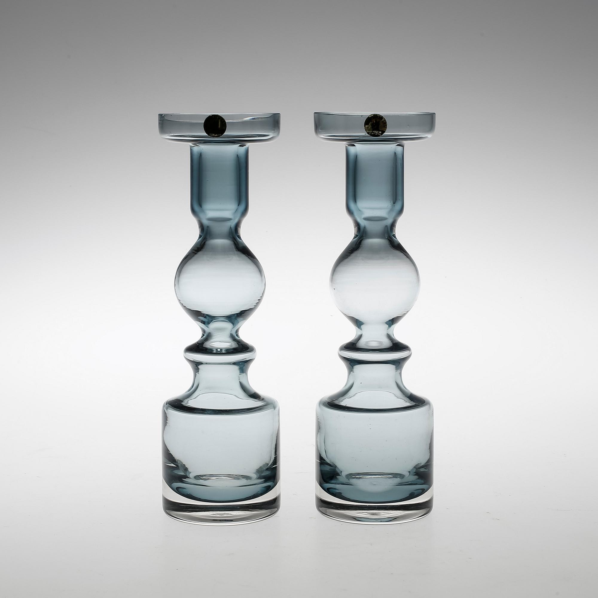 LJUSSTAKAR, ett par, glas, Nanny Still, Riihimäen, 1900-tal.