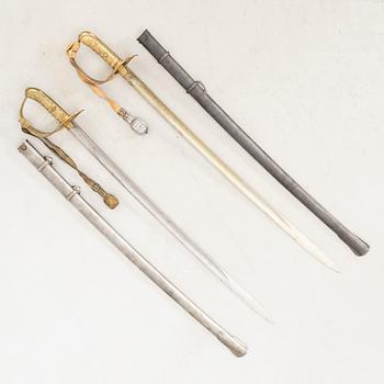 Two Swedish cavalry sabres, 1867 pattern.
