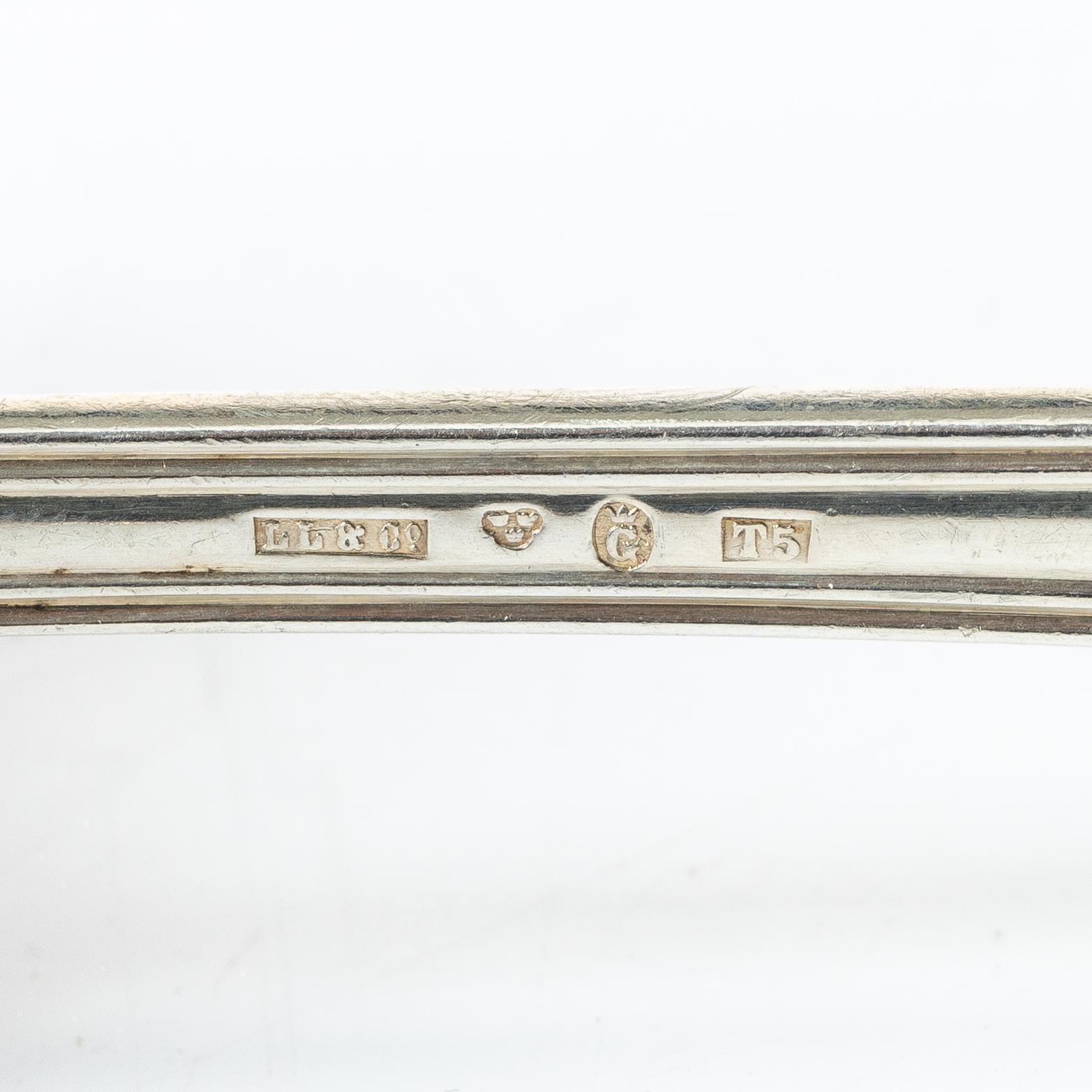 A 30 piece 'Adlerstråhle' silver cutlery service, Lars Larsson, 1873, Stockholm.