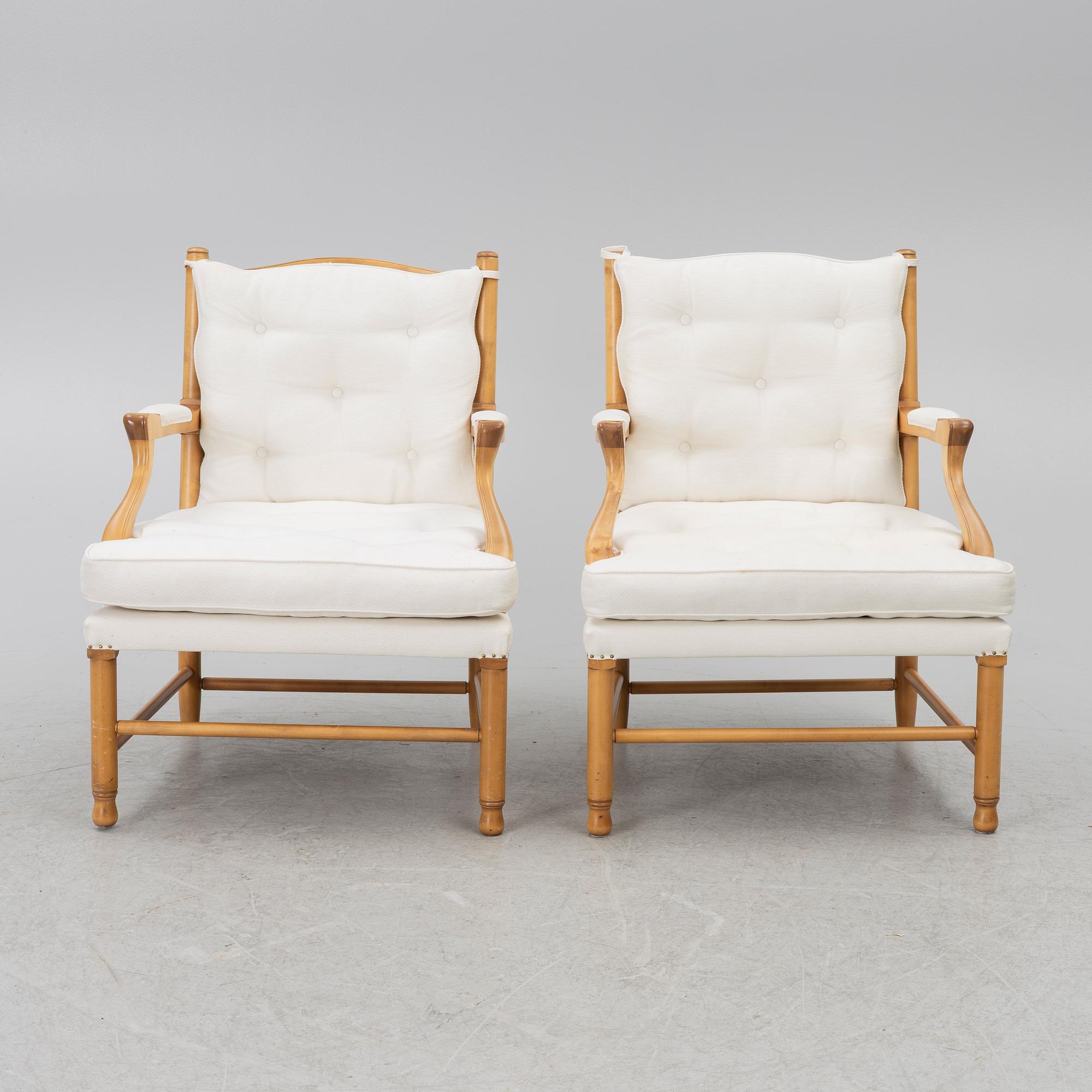 A pair of Gripsholm model armchair, second half of the 20th century.