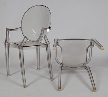 KARMSTOLAR, 1 par, "Louis Ghost", Philippe Starck för Kartell.