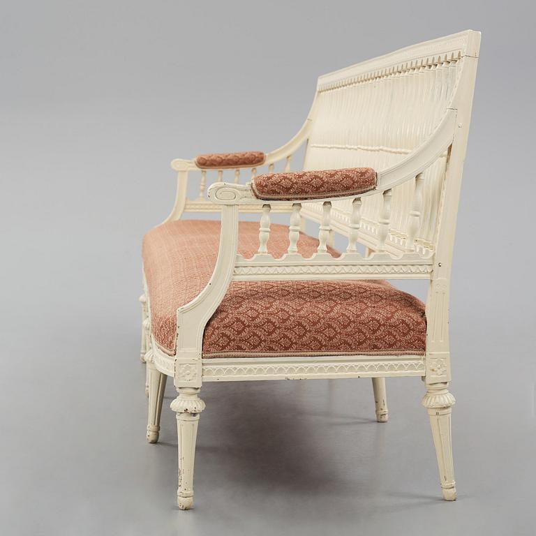 A late-Gustavian sofa in the manner of Ephraim Ståhl, Stockholm, late 18th century.