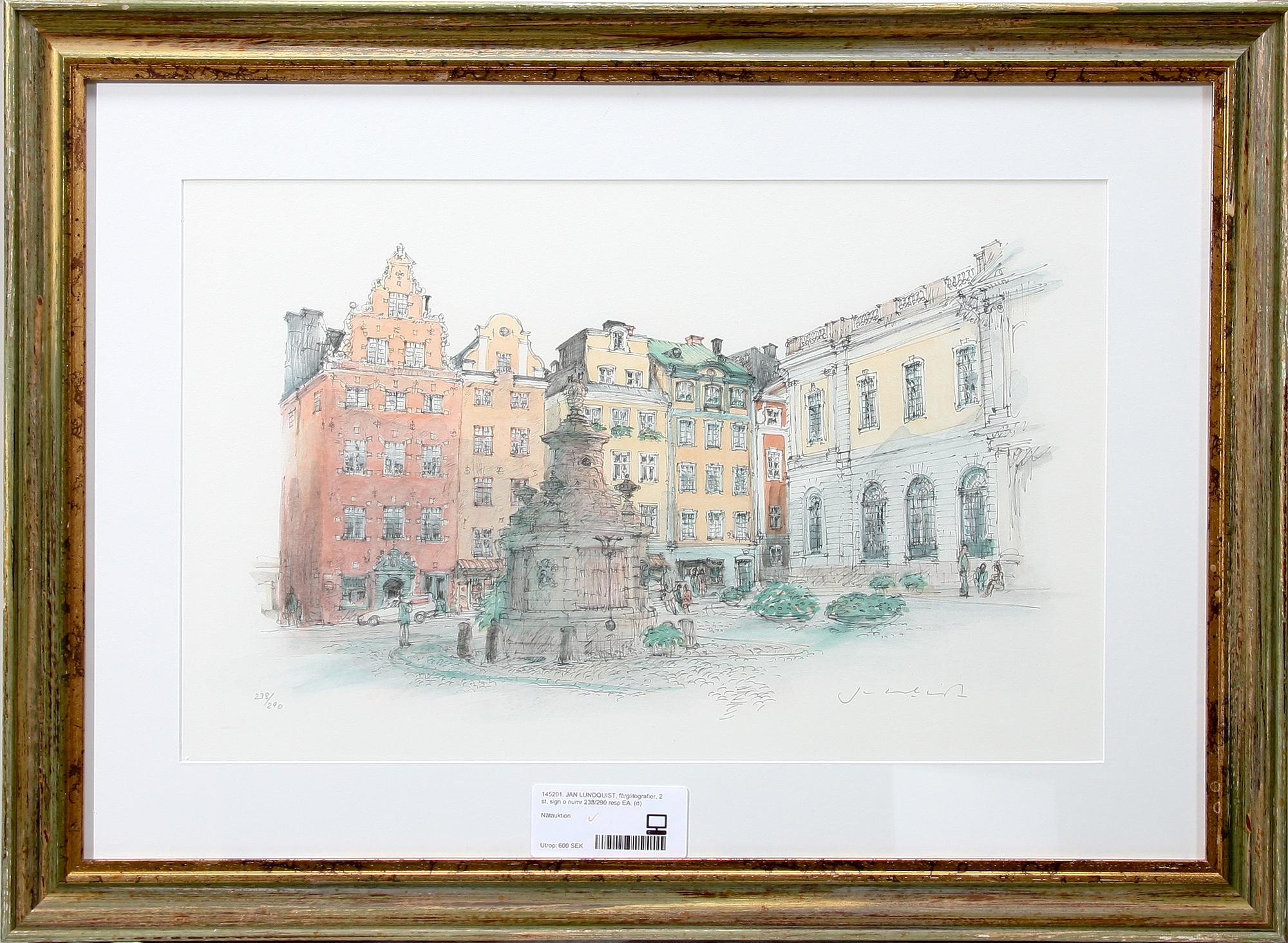 JAN LUNDQUIST, färglitografier, 2 st, sign o numr 238/290 resp EA.