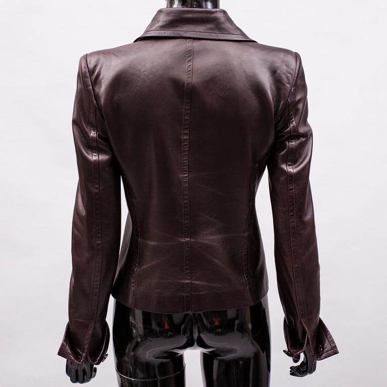 LÄDERJACKA, Yves Saint Laurent.