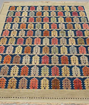 Matto, knotted pile, ca 238 x 157,5-160,5 cm, Sweden the 1940's-50's, unsigned.