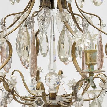 A Rococo style chandelier, early 20th Century.