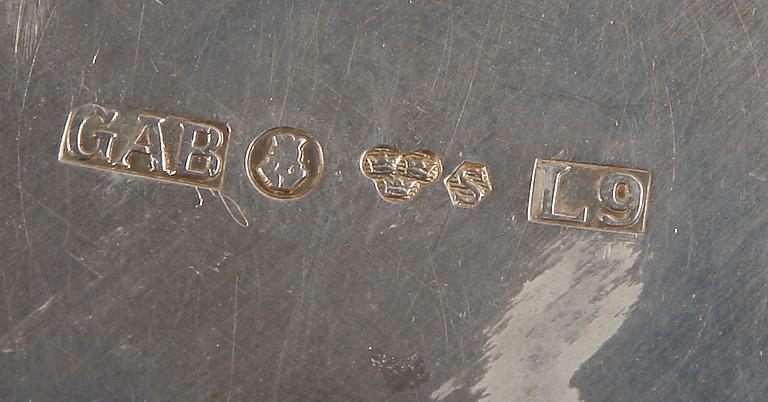 BÄGARE, silver, 2 st. GAB, Stockholm. 1961 resp 1965.