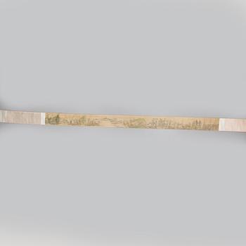 A scroll, ink and color on silk. After YUN SHOUPING (1633-90), signed. 20th century copy.