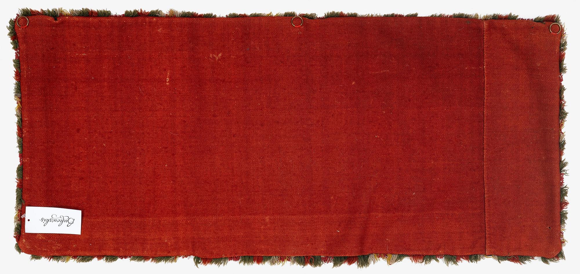 Åkdyna, korsstygnsbroderad, 105 x 45 cm, sannolikt Wemmenhögs härad, Sydvästra Skåne, daterad 1831.