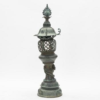 A large Japanese bronze garden lantern, early 20th Century.