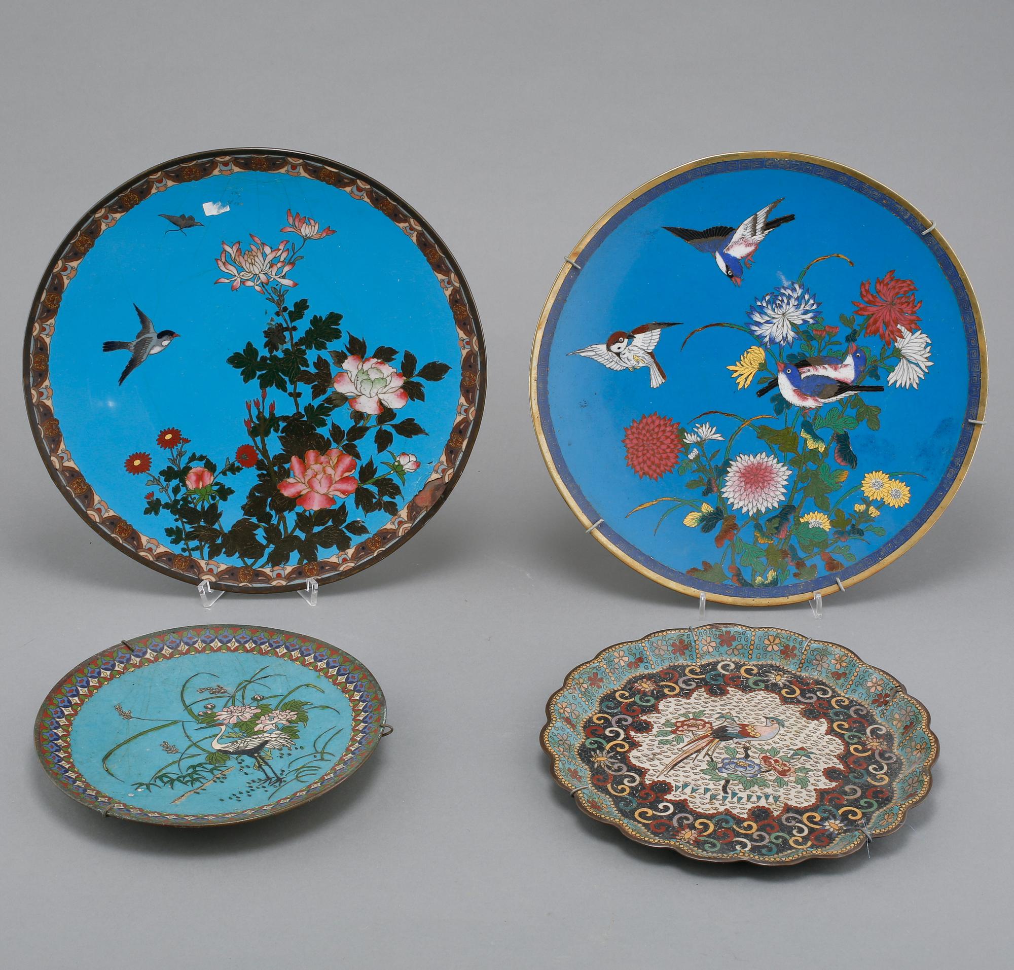 FAT, 4 st, cloissoné, Kina, 1800-talets andra hälft samt 1900-talets första hälft.