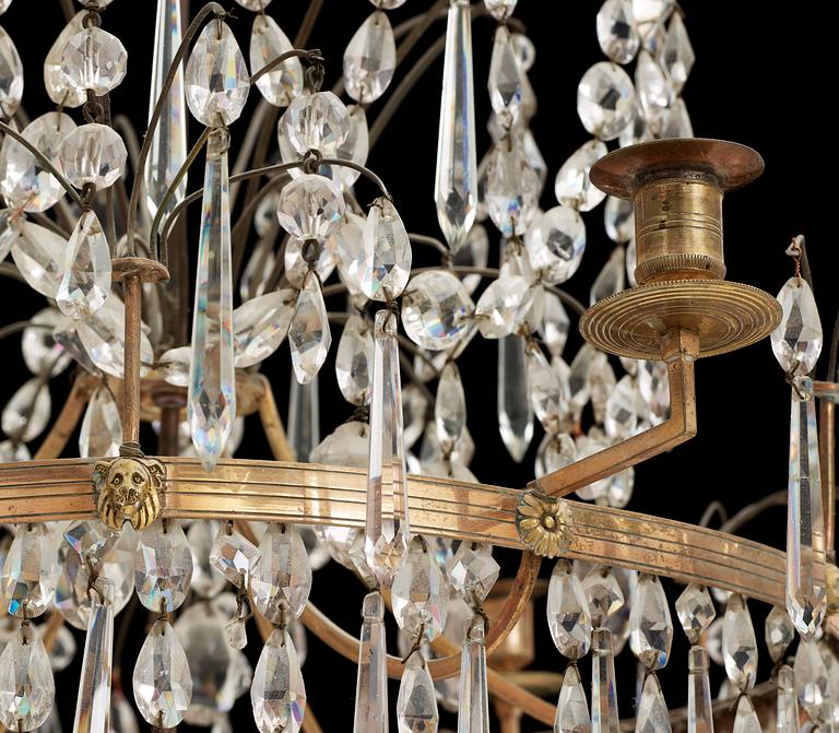 A Gustavian circa 1800 six-light chandelier.