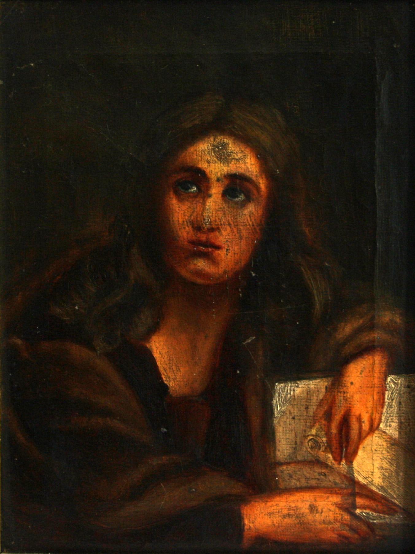 OKÄND KONSTNÄR, olja på duk. 1800-tal.