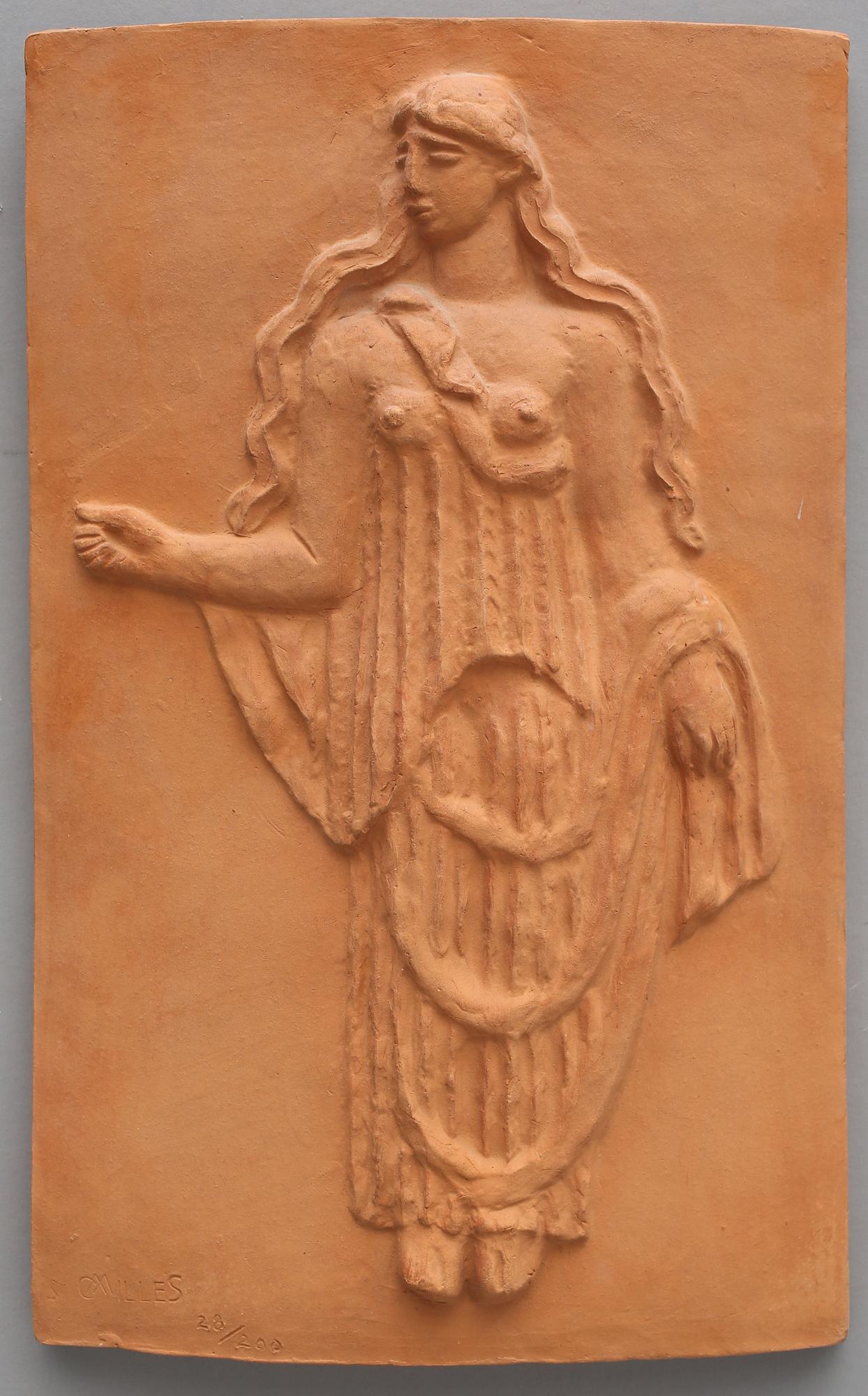 CARL MILLES, relief, terrakotta, stämpelsignerad och numrerad 28/200.