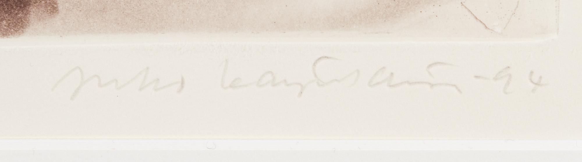 Juho Karjalainen, etsning, 2 st, signerade.