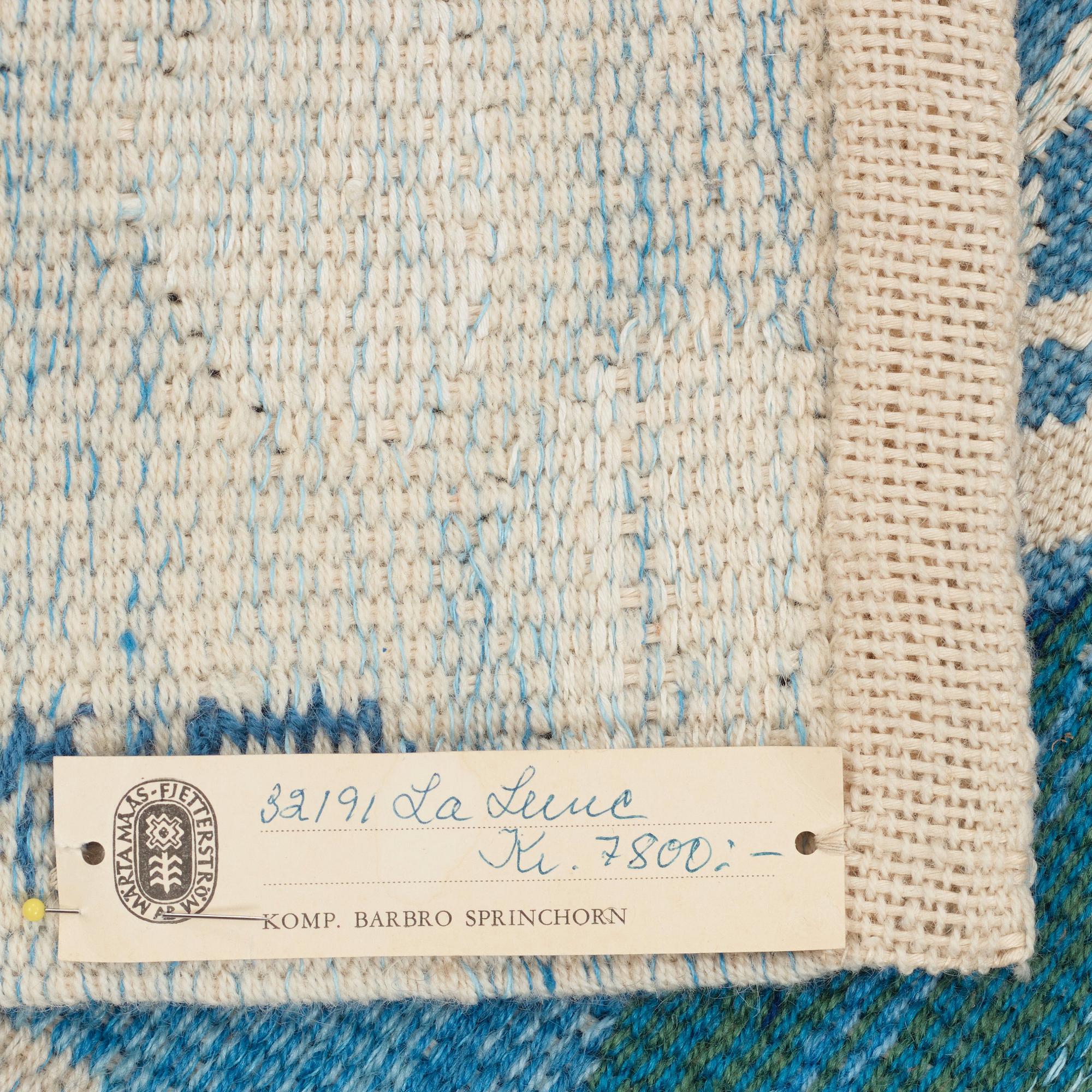 Barbro Sprinchorn, Vävd tapet, "La Lune" ("Månen"), gobelängvariant, ca 87,5-88,5 x 103,5 cm, signerad AB MMF S.