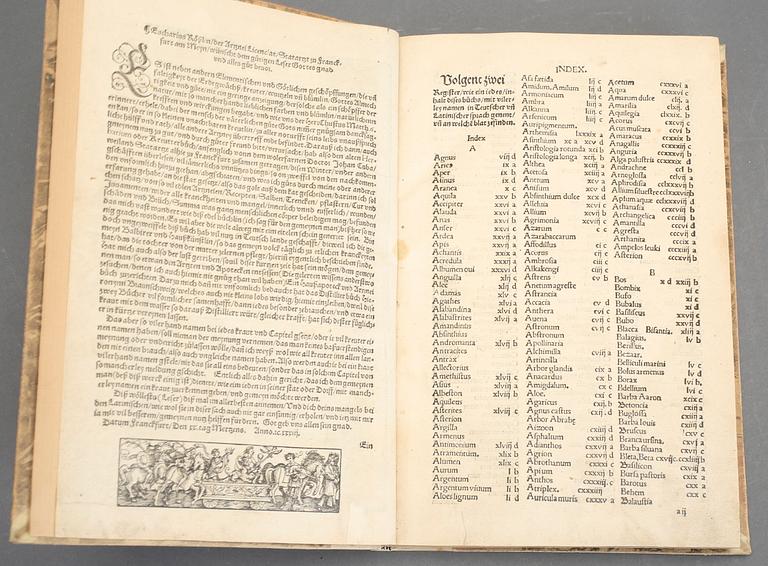 EUCHARIAS RÖSSLIN (c.1470-1526), Kreuterbuch von aller Kreuter, Gethier, Gesteine und Metal, Natur.., Frankfurt 1536.