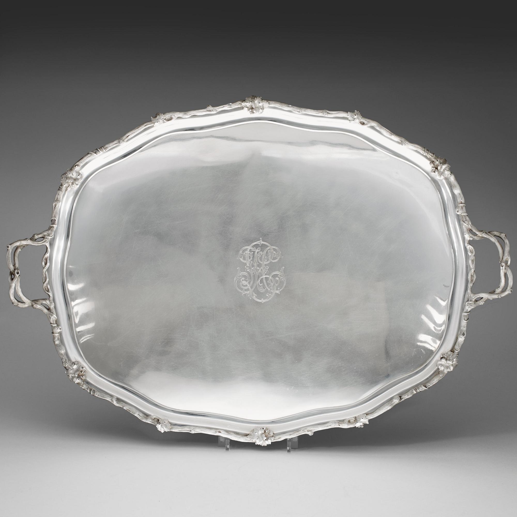 A Russian 19th century silver-tray, Carl Tegelsten, St. Petersburg 1850.