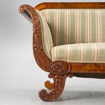Sofa, 2 armchairs, 2 chairs, drop-leaf table Karl Johan, different models, 19th century.