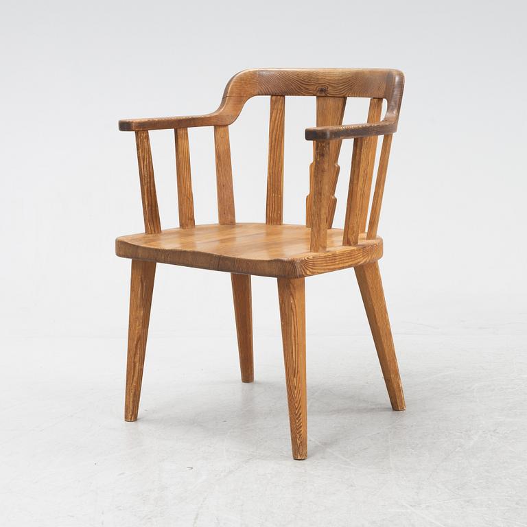 Nordiska Kompaniet, s stained pine chair 'Ekerö', Sweden ca 1947.