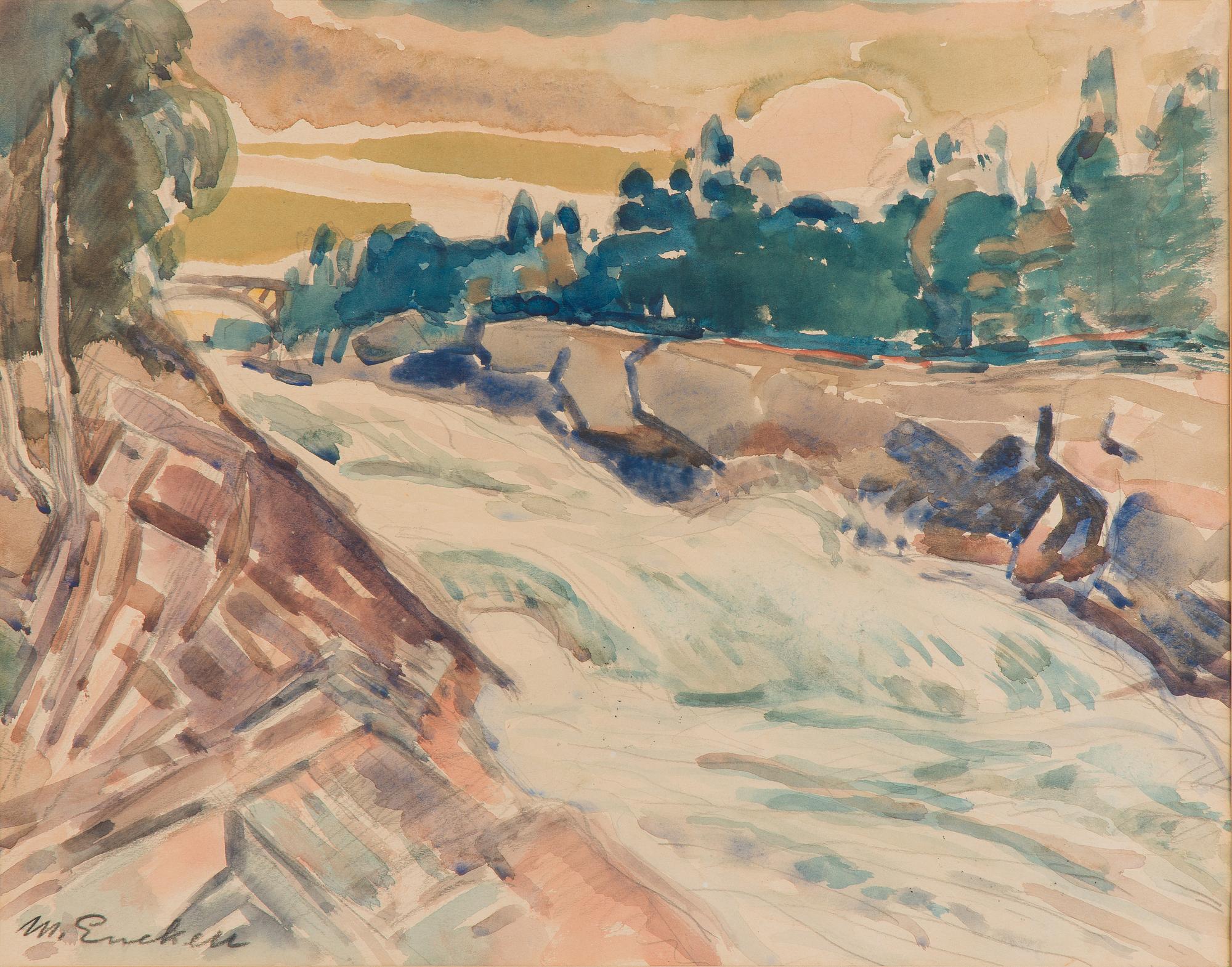 Magnus Enckell, River landscape.