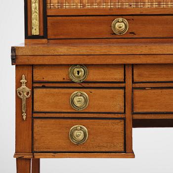 A presumably German Louis XVI mahogany desk, late 18th century.