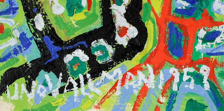 UNO VALLMAN, olja på pannå, signerad och daterad 1959.