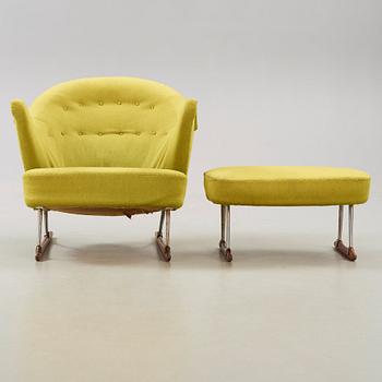 Børge Mogensen, an easy chair with ottoman, Tage M Christensen & Co, Denmark 1950's.