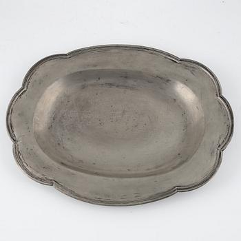 Three pewter dishes, Sweden, 18th/19th century.