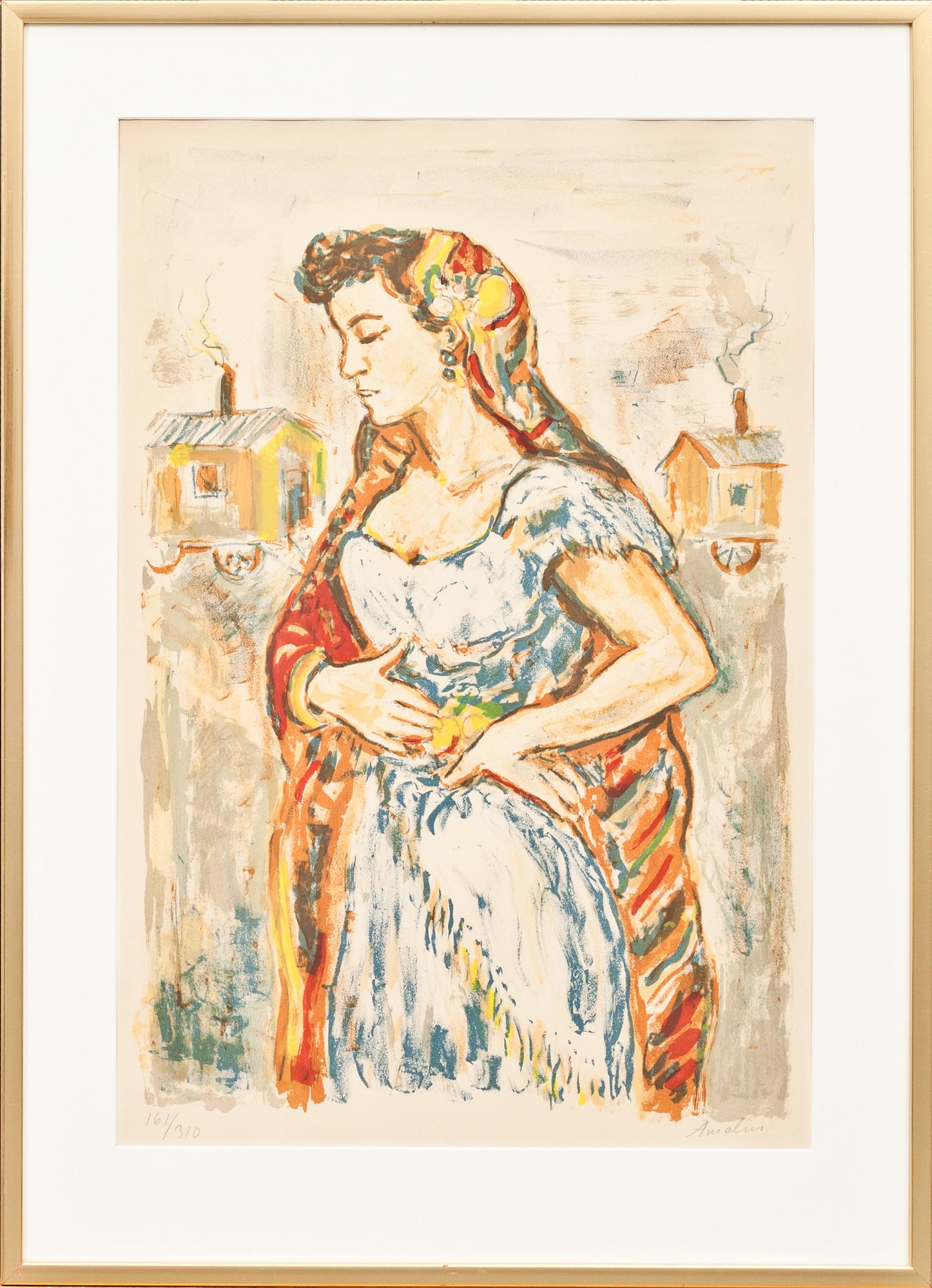 ALBIN AMELIN, färglitografi, signerad och numrerad 161/310.