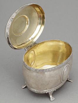 SOCKERSKRIN, silver, Sam Pettersson AB, Linköping, 1932. Vikt ca 446 gram.