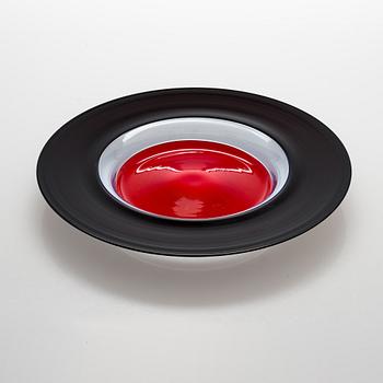 Timo Sarpaneva, a glass plate signed Venini 91 Sarpaneva.