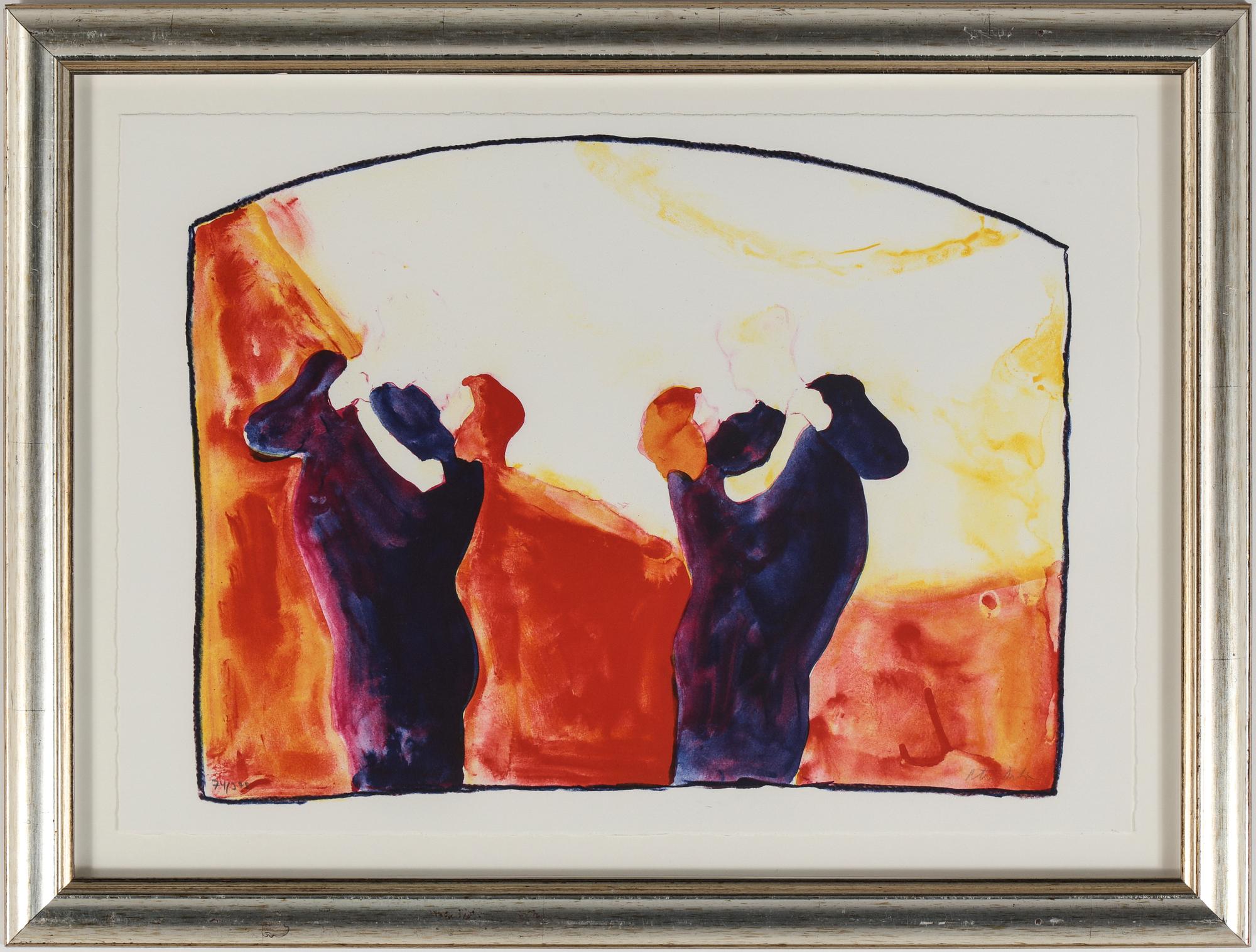 PETER DAHL, offsetlitografi, "Senare i danssalongen, signerad och numrerad 74/375.
