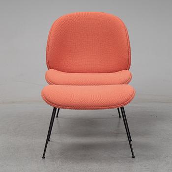 GamFratesi, "Beetle Lounge chair" med fotpall, Gubi, ca 2017.