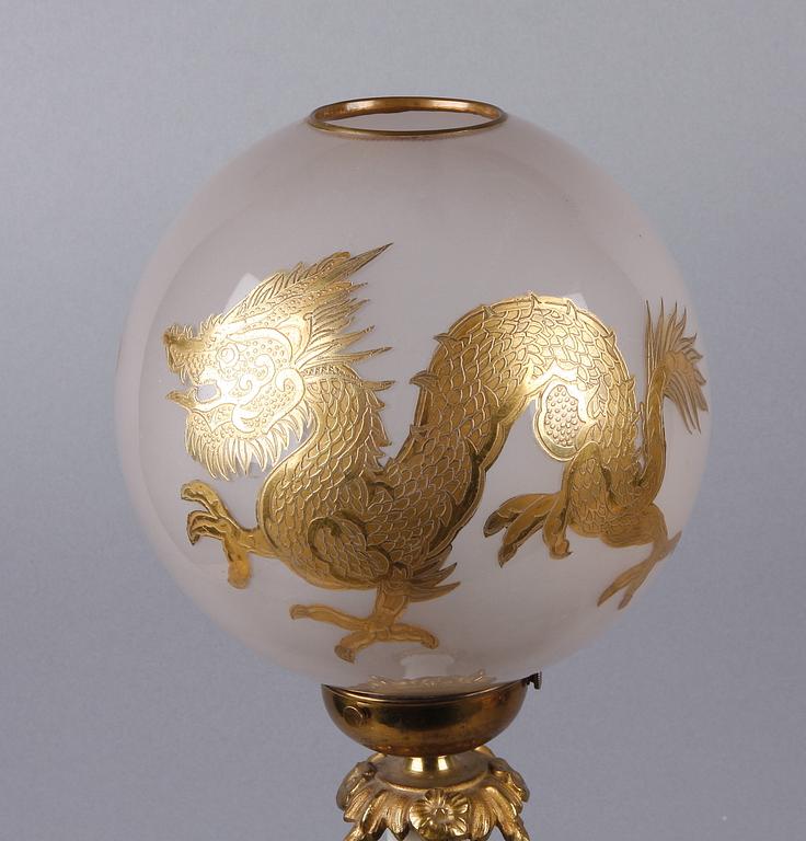 BORDSARMATUR, mässing och glas, 1800-talets andra hälft.