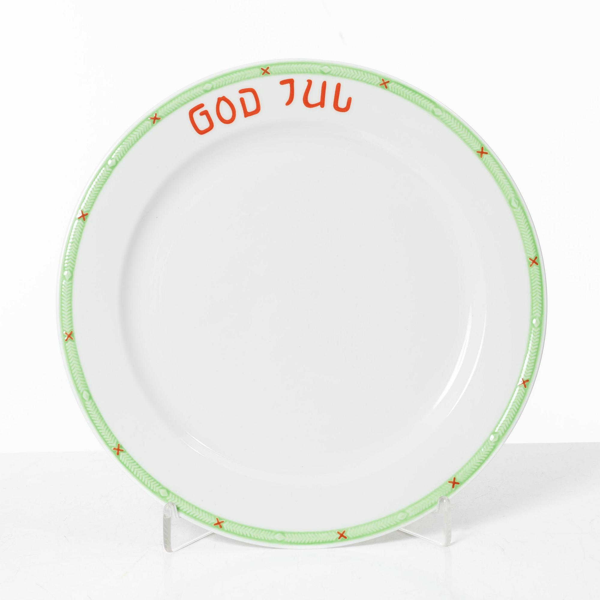 Rörstrand, tallrikar, 10 st, porslin, "God jul".